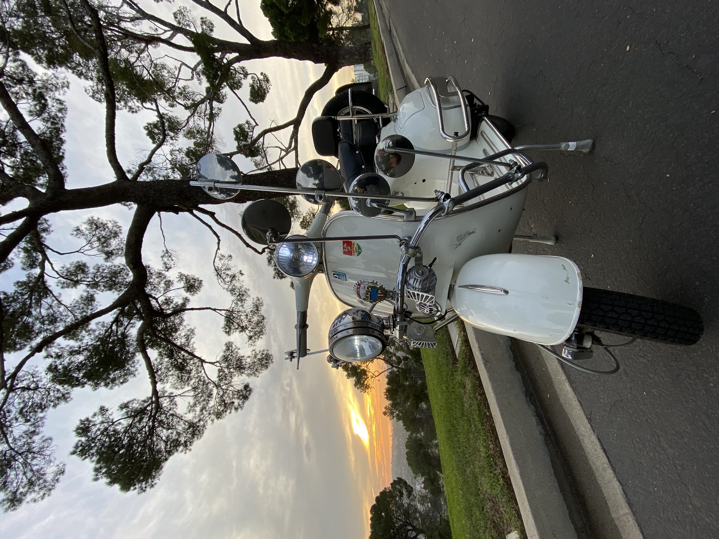 The Vespa at sunset